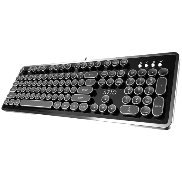 Teclado Azio Mk-Retro-01 Mecánico Diseño Retro Negro Switch Azul