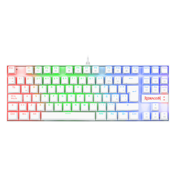 Teclado Redragon K552W Kumara Rgb Blanco Mecánico Español Switch Azul - Image 3