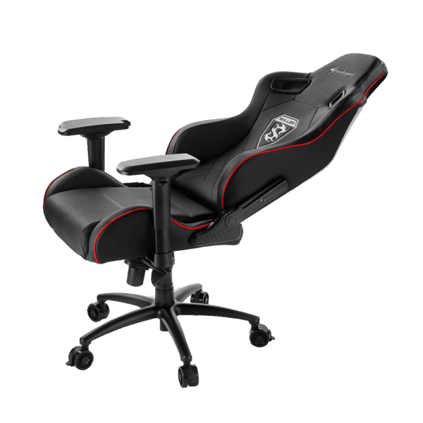 Silla Sharkoon Skiller Sgs4 De Acero Y Cuero Sintetico, Negro/Rojo