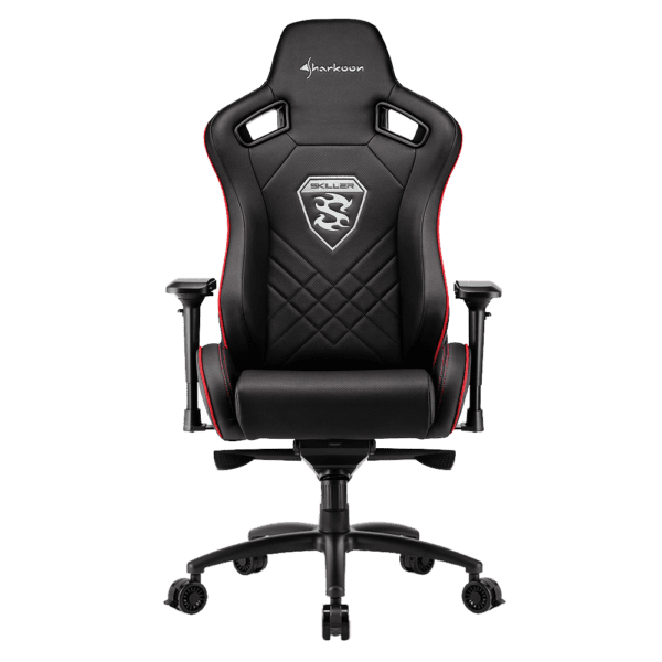 Silla Sharkoon Skiller Sgs4 De Acero Y Cuero Sintetico, Negro/Rojo - Image 3