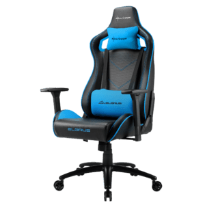 Silla Sharkoon Elbrus 2 De Acero Y Cuero Sintetico, Negro/Azul