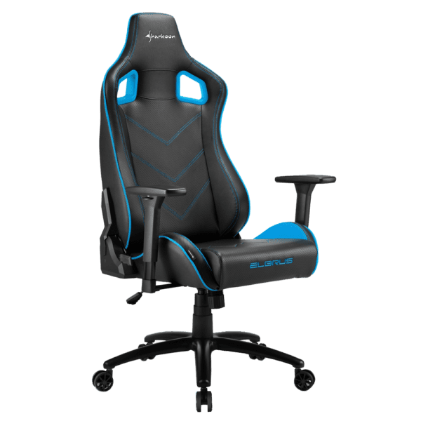 Silla Sharkoon Elbrus 2 De Acero Y Cuero Sintetico, Negro/Azul - Image 2
