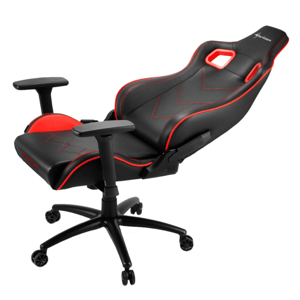 Silla Sharkoon Elbrus 2 De Acero Y Cuero Sintetico, Negro/Rojo - Image 4