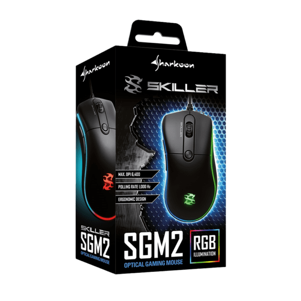 Mouse Sharkoon Skiller Sgm2 Gaming Rgb Optico Negro 6.400 Dpi - Image 2