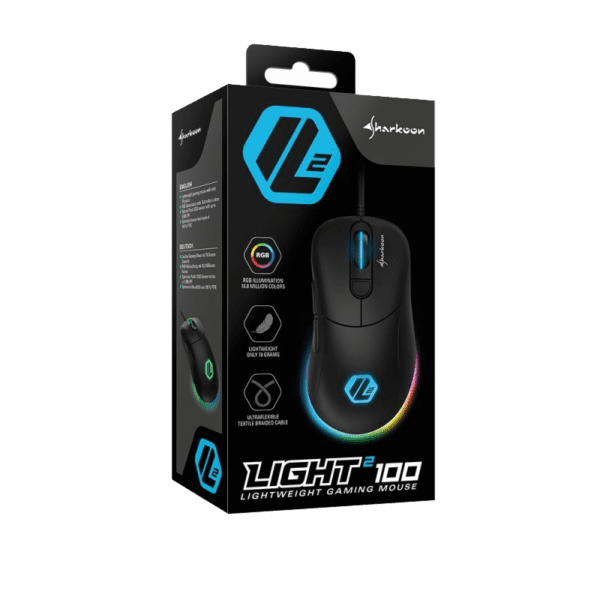 Mouse Sharkoon Light² 100 U Gaming Rgb  Negro 5.000 Dpi - Image 3