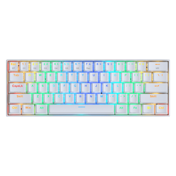 Teclado Redragon K530W Draconic Rgb  Blanco Mecánico Switch Marrón