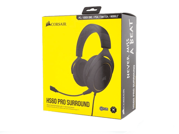 Audifono Corsair Hs60 Pro Amarillo 7.1 Envolvente 3,5 Mm - Image 3