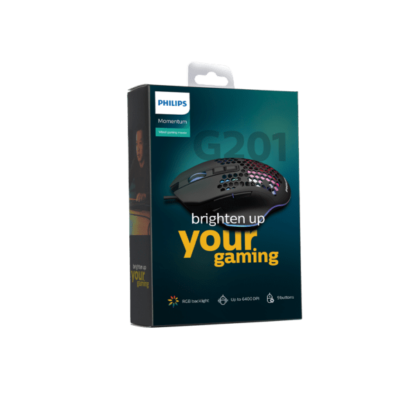 Mouse Philips G201 Momentum Gaming  Cableado Usb 6.400 Dpi - Image 5