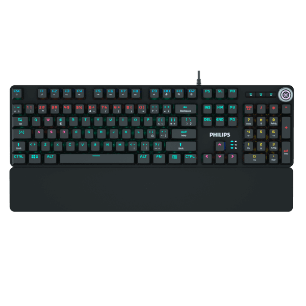 Teclado Philips G605 Rgb Mecánico Usb  Español Switch Azul