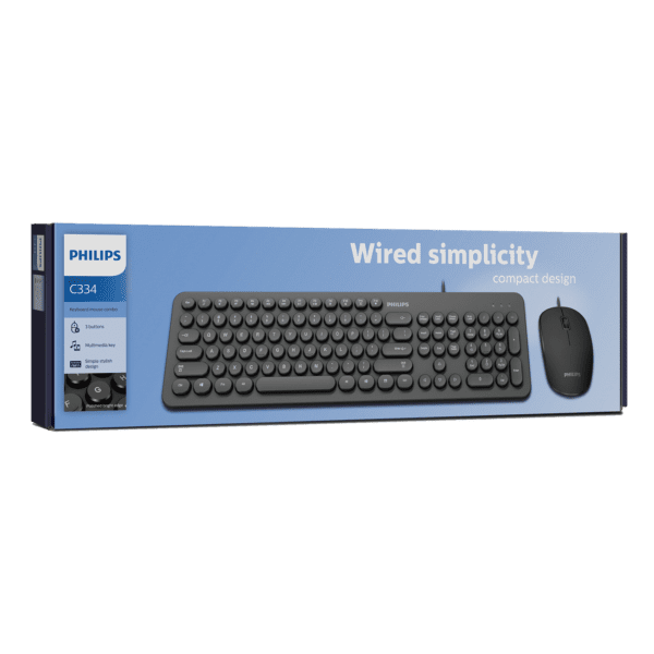 Combo Philips Spt6334 C334 Cableado Usb Mouse + Teclado - Image 4