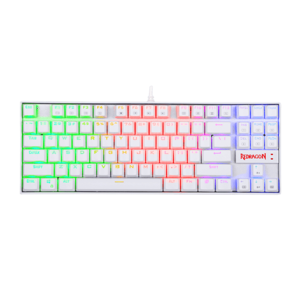 Teclado Redragon K552W Kumara Rgb Blanco Mecánico Español Switch Rojo