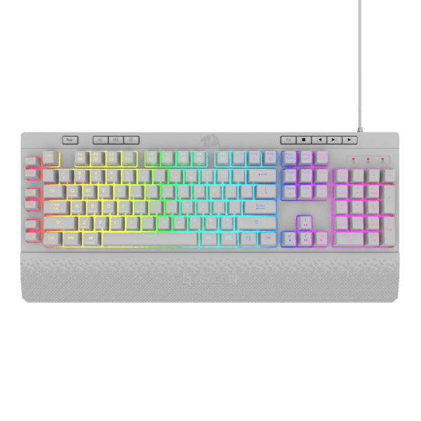 Teclado Redragon K512W Shiva Rgb Blanco Membrana  Usb Español - Image 2