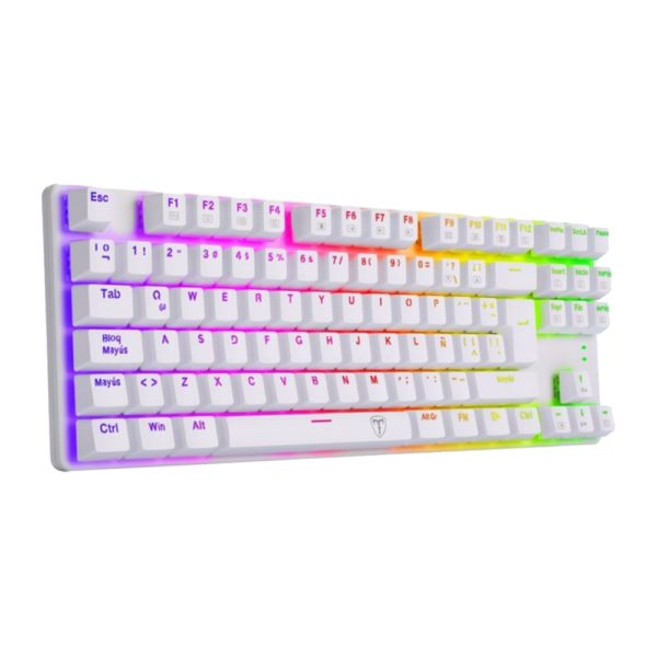 Teclado T-Dagger Bora Rgb  Blanco Mecánico Usb Español Switch Azul