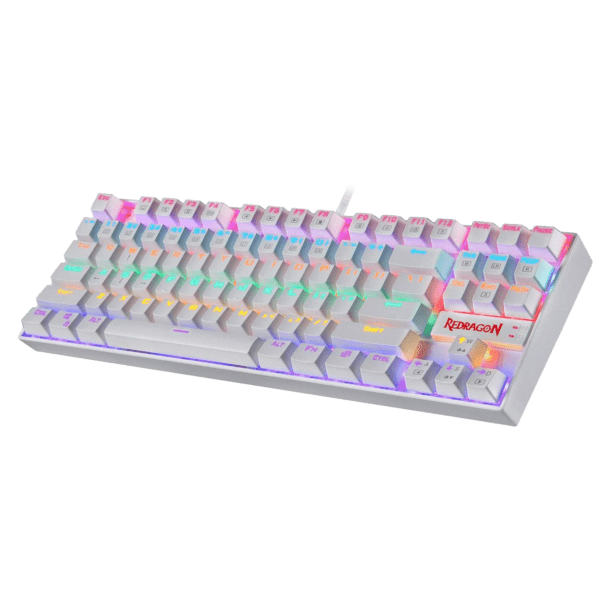 Teclado Redragon K552W Kumara Blanco Mecánico Arcoiris Español Switch Rojo - Image 2