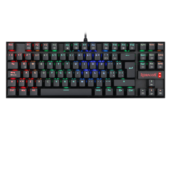 Teclado Redragon K552 Kumara Mecánico Rgb Negro Español Switch Rojo