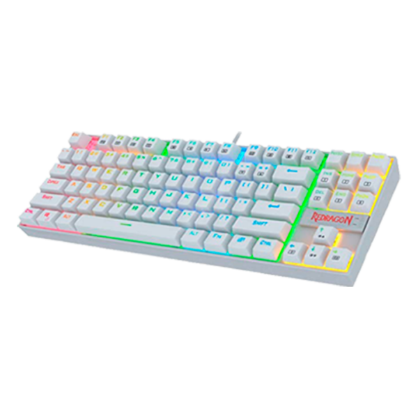 Teclado Redragon K552W Kumara Blanco Mecánico Rgb Ingles Switch Azul - Image 2