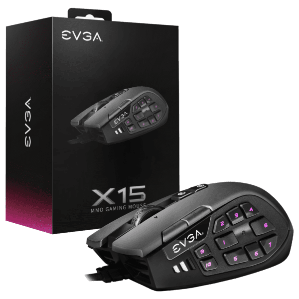Mouse Evga Evm-904-W1-15Bk-Kr X15 Mmo Gaming Usb 16.000 Dpi