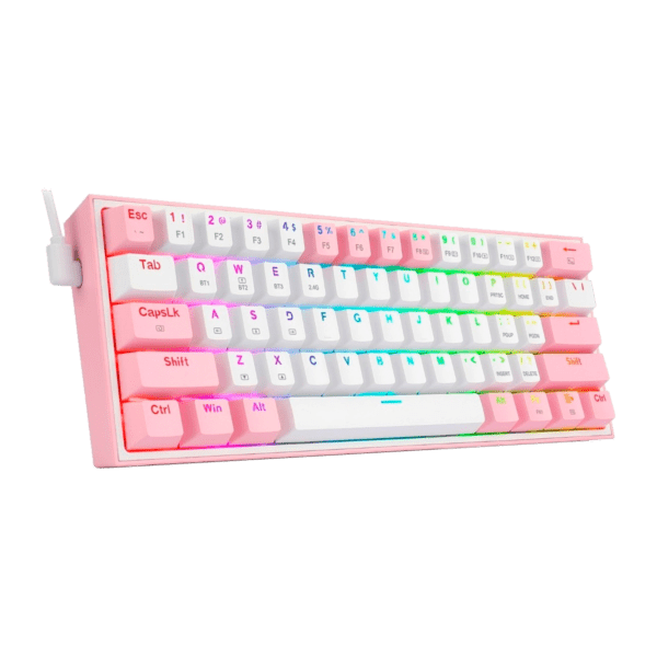 Teclado Redragon K616 Fizz Pro Rgb Blanco/Rosa Mecánico  Inalámbrico Ingles  Switch Rojo - Image 2