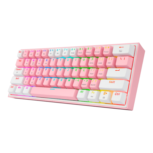 Teclado Redragon K616 Fizz Pro Rgb  Rosa/Blanco Mecánico Inalámbrico Ingles Switch Rojo - Image 3