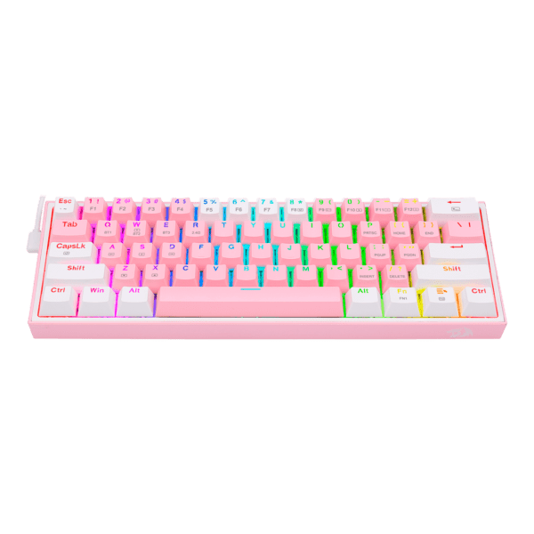 Teclado Redragon K616 Fizz Pro Rgb  Rosa/Blanco Mecánico Inalámbrico Ingles Switch Rojo - Image 4