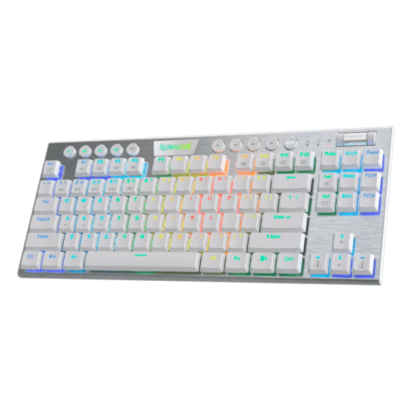 Teclado Redragon Horus K621W  Rgb Tkl Blanco Mecánico Inalámbrico Español  Switch Rojo - Image 3