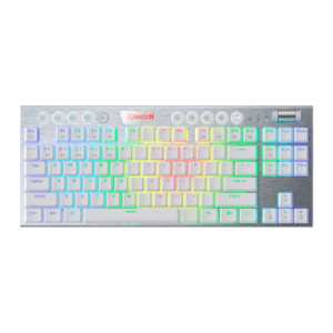 Teclado Redragon Horus K622W Tkl Rgb Blanco Mecánico Usb Español Switch Rojo