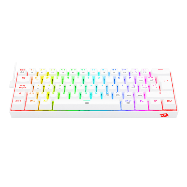 Teclado Redragon Dragonborn K630 Rgb Mecánico 60% Blanco Switch Azul