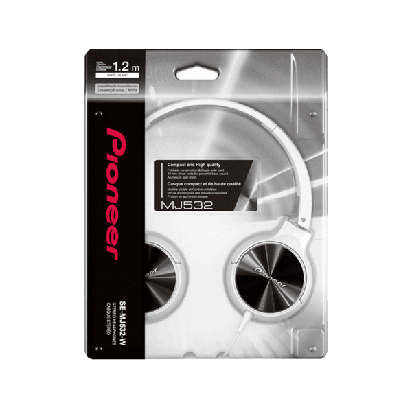 Audifono Pioneer Se-Mj532-W  Diadema Cerrado Plegable Color Blanco - Image 2