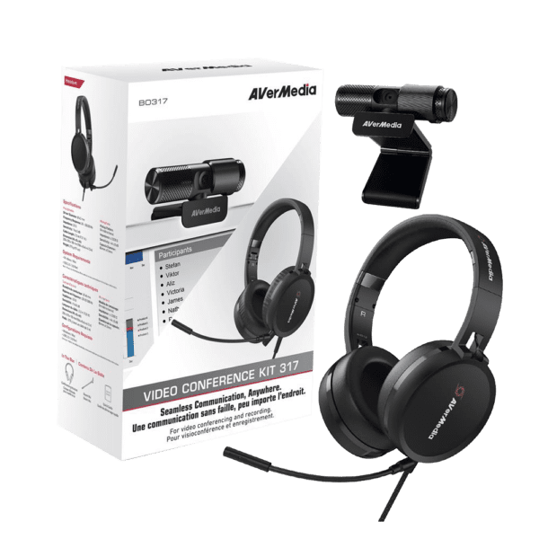 Streaming Avermedia  Bo317  Kit Cámara Web Fhd + Auriculares