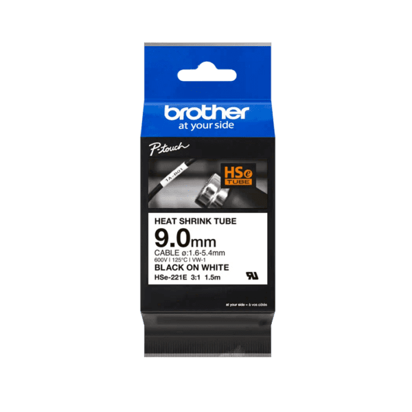 Cinta Brother Hse221E texto negro sobre fondo blanco 9 mm. - Image 2