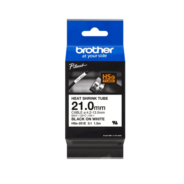 Cinta Brother Hse251E texto negro sobre fondo blanco  21mm. - Image 2