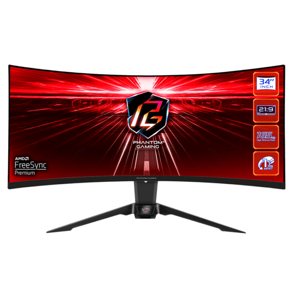 MONITOR ASROCK PG34WQ15R2B 34"WQHD, Curvo 1500R VA, 165Hz , 1ms MRTP