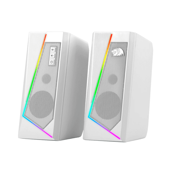 PARLANTE REDRAGON GS520W Anvil White estéreo 2.0 RGB. 3,5mm Aux