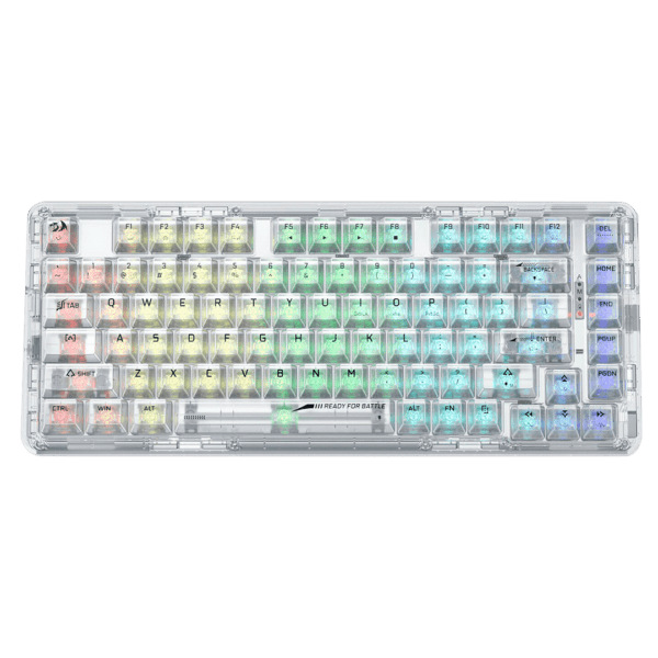 TECLADO REDRAGON K649CT ELF PRO RGB Transparente, Switch Custom, Wireless BT, Dongle,78%