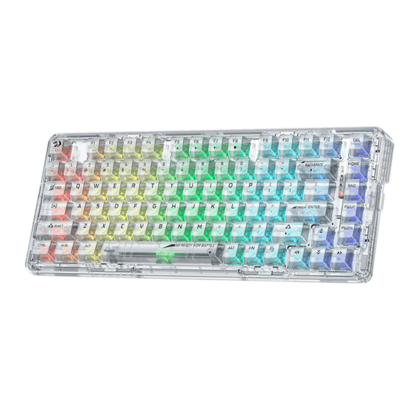 TECLADO REDRAGON K649CT ELF PRO RGB Transparente, Switch Custom, Wireless BT, Dongle,78% - Image 4
