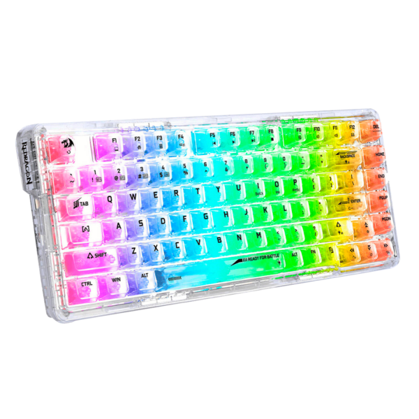 TECLADO REDRAGON K649CT ELF PRO RGB Transparente, Switch Custom, Wireless BT, Dongle,78% - Image 3