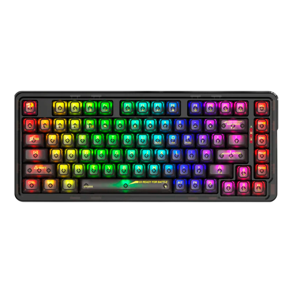 TECLADO REDRAGON K649CT ELF PRO RGB Black, Switch Custom, Wireless BT, Dongle,78%