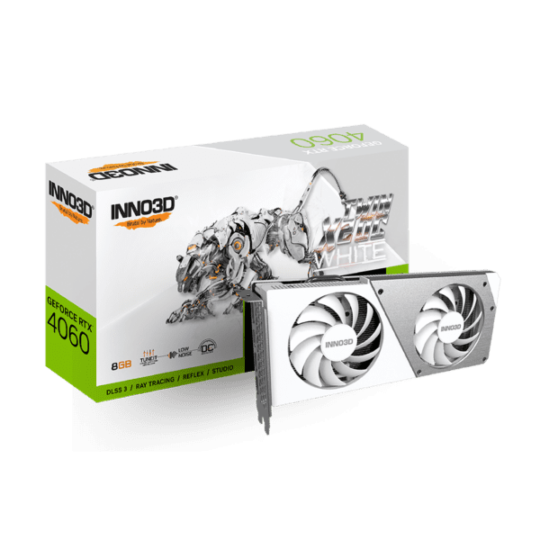 TARJETA DE VIDEO INNO3D GEFORCE RTX4060 TWIN X2 OC WHITE 8GB GDDR6