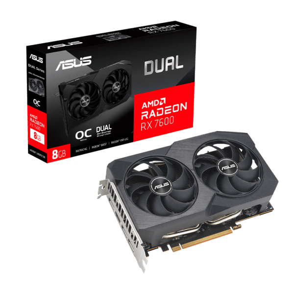 TARJETA DE VIDEO ASUS Dual RX 7600 V2  OC  8GB GDDR6
